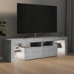 Meuble TV avec lumières LED Gris béton 140x36,5x40 cm 613890613890