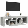 Meuble TV avec lumières LED Gris béton 140x36,5x40 cm 613890613890