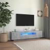 Meuble TV avec lumières LED gris béton 160x35x40 cm 613891613891
