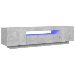 Meuble TV avec lumières LED gris béton 160x35x40 cm 613891613891
