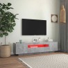 Meuble TV avec lumières LED gris béton 160x35x40 cm 613891613891