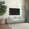 Meuble TV avec lumières LED gris béton 160x35x40 cm 613891613891