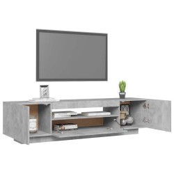 Meuble TV avec lumières LED gris béton 160x35x40 cm 613891613891