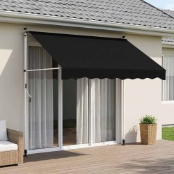 Auvent rétractable manuel Noir 100 cm 613892613892