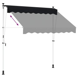 Auvent rétractable manuel Noir 100 cm 613892613892