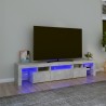 Meuble TV avec lumières LED Gris béton 200x36,5x40 cm 613893613893