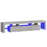 Meuble TV avec lumières LED Gris béton 200x36,5x40 cm 613893613893