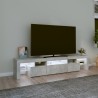 Meuble TV avec lumières LED Gris béton 200x36,5x40 cm 613893613893