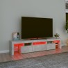 Meuble TV avec lumières LED Gris béton 200x36,5x40 cm 613893613893