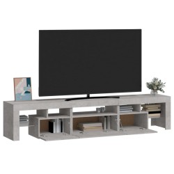 Meuble TV avec lumières LED Gris béton 200x36,5x40 cm 613893613893