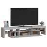 Meuble TV avec lumières LED Gris béton 200x36,5x40 cm 613893613893
