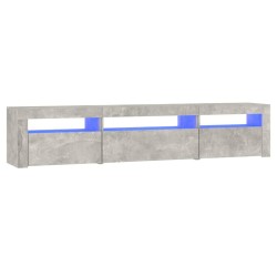 Meuble TV avec lumières LED Gris béton 195x35x40 cm 613895613895