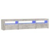 Meuble TV avec lumières LED Gris béton 195x35x40 cm 613895613895