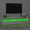 Meuble TV avec lumières LED Gris béton 195x35x40 cm 613895613895
