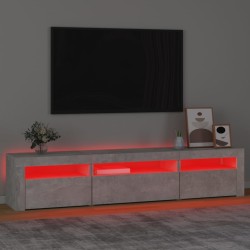 Meuble TV avec lumières LED Gris béton 195x35x40 cm 613895613895