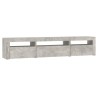 Meuble TV avec lumières LED Gris béton 195x35x40 cm 613895613895