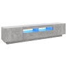 Meuble TV avec lumières LED Gris béton 200x35x40 cm 613896613896