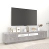 Meuble TV avec lumières LED Gris béton 200x35x40 cm 613896613896