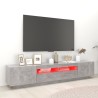 Meuble TV avec lumières LED Gris béton 200x35x40 cm 613896613896