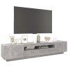 Meuble TV avec lumières LED Gris béton 200x35x40 cm 613896613896