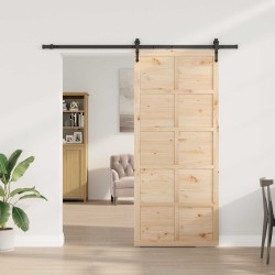 Porte coulissante Naturel 100 x 208 cm Bois de pin massif 613897613897