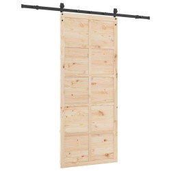 Porte coulissante Naturel 100 x 208 cm Bois de pin massif 613897613897