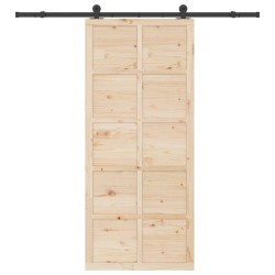 Porte coulissante Naturel 100 x 208 cm Bois de pin massif 613899613899