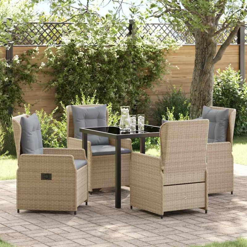 Ensemble de salle à manger pour jardin 5 pcs polyrotin 613900613900