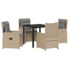 Ensemble de salle à manger pour jardin 5 pcs polyrotin 613900613900