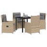 Ensemble de salle à manger pour jardin 5 pcs polyrotin 613900613900