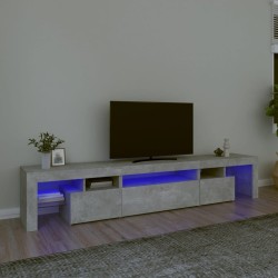 Meuble TV avec lumières LED Gris béton 215x36,5x40 cm 613901613901