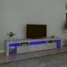 Meuble TV avec lumières LED Gris béton 215x36,5x40 cm 613901613901