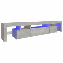 Meuble TV avec lumières LED Gris béton 215x36,5x40 cm 613901613901
