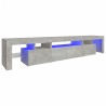 Meuble TV avec lumières LED Gris béton 215x36,5x40 cm 613901613901