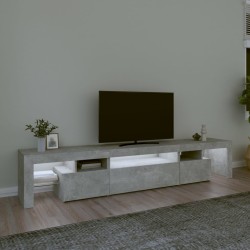 Meuble TV avec lumières LED Gris béton 215x36,5x40 cm 613901613901