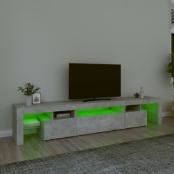 Meuble TV avec lumières LED Gris béton 215x36,5x40 cm 613901613901