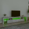 Meuble TV avec lumières LED Gris béton 215x36,5x40 cm 613901613901