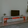 Meuble TV avec lumières LED Gris béton 215x36,5x40 cm 613901613901