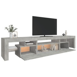 Meuble TV avec lumières LED Gris béton 215x36,5x40 cm 613901613901