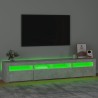 Meuble TV avec lumières LED Gris béton 210x35x40 cm 613903613903