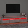 Meuble TV avec lumières LED Gris béton 210x35x40 cm 613903613903