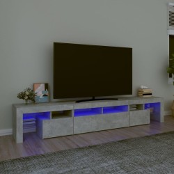 Meuble TV avec lumières LED Gris béton 230x36,5x40 cm 613904613904