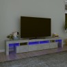 Meuble TV avec lumières LED Gris béton 230x36,5x40 cm 613904613904