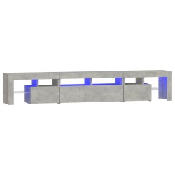 Meuble TV avec lumières LED Gris béton 230x36,5x40 cm 613904613904