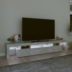 Meuble TV avec lumières LED Gris béton 230x36,5x40 cm 613904613904