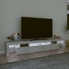 Meuble TV avec lumières LED Gris béton 230x36,5x40 cm 613904613904