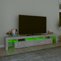 Meuble TV avec lumières LED Gris béton 230x36,5x40 cm 613904613904