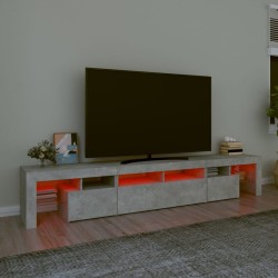 Meuble TV avec lumières LED Gris béton 230x36,5x40 cm 613904613904