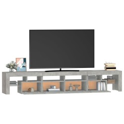 Meuble TV avec lumières LED Gris béton 230x36,5x40 cm 613904613904