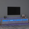 Meuble TV avec lumières LED Gris béton 240x35x40 cm 613905613905